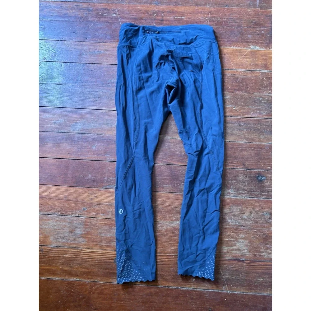 Lululemon Women's Speed Up Tight‎ Leggings Blue Zipper Pocket See Sizing